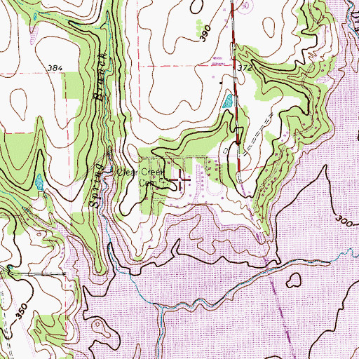 Topographic Map of Clear Creek Cemetery, TX