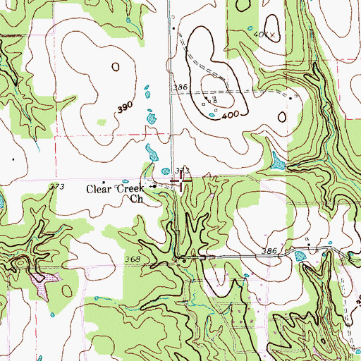 Topographic Map of Clear Creek Church, TX