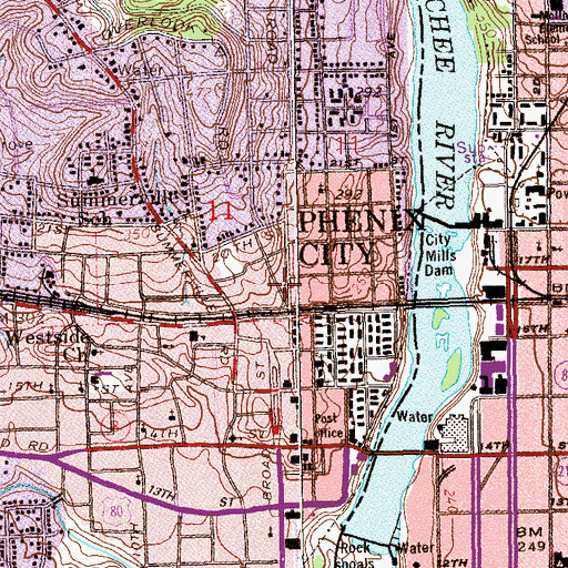 Topographic Map of North Phenix Assembly of God Church, AL