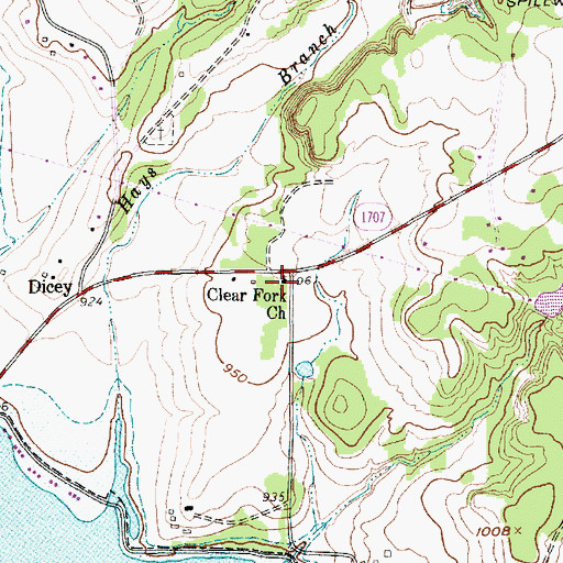 Topographic Map of Clear Fork Church, TX