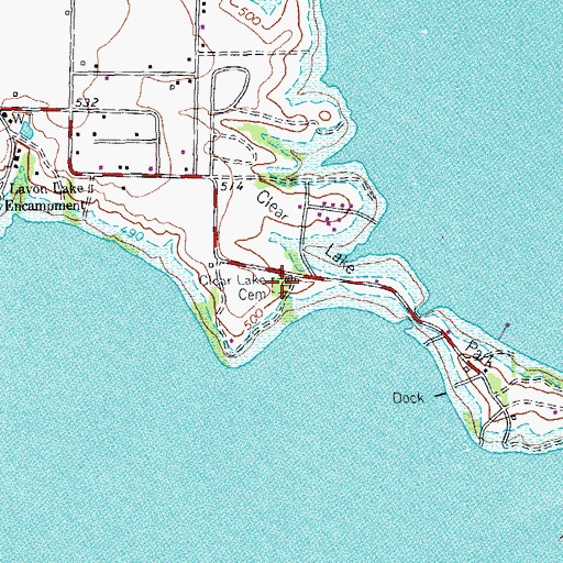 Topographic Map of Clear Lake Cemetery, TX