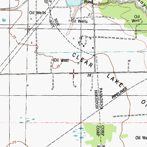 Topographic Map of Clear Lake Oil Field, TX