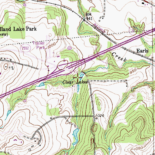 Topographic Map of Clear Lakes, TX