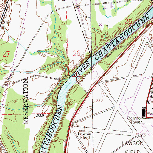 Topographic Map of Nuckols Bridge, AL