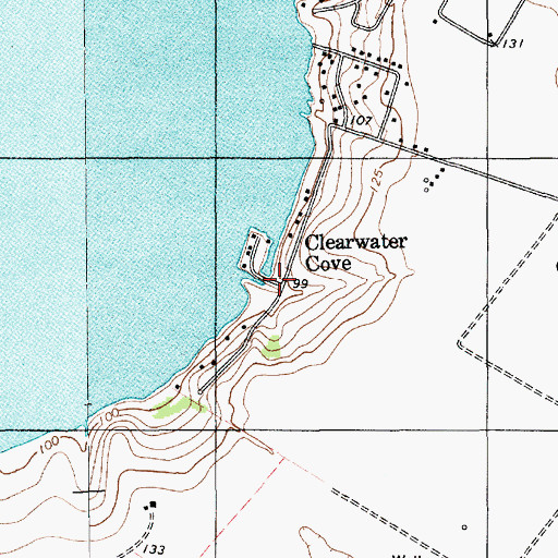 Topographic Map of Clearwater Cove, TX
