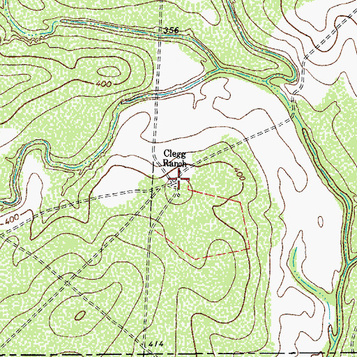 Topographic Map of Clegg Ranch, TX