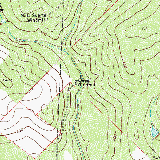 Topographic Map of Clegg Windmill, TX