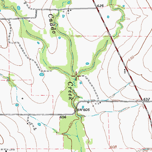 Topographic Map of Clendining Creek, TX