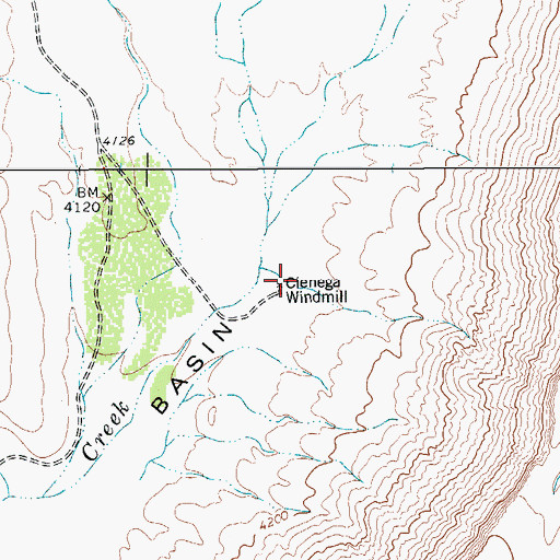 Topographic Map of Clenega Windmill, TX