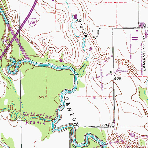 Topographic Map of Cleveland Branch, TX