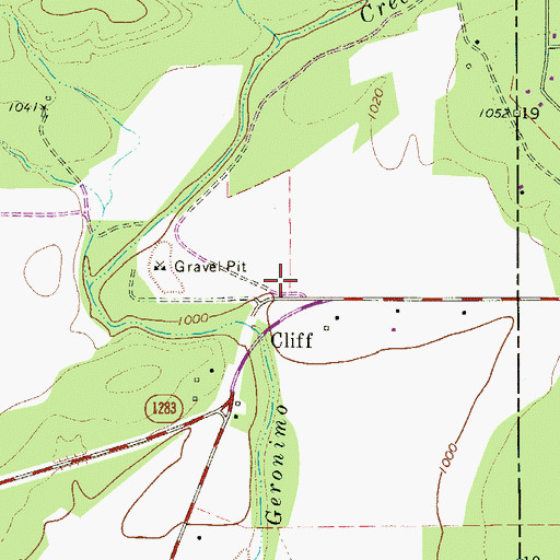 Topographic Map of Cliff, TX