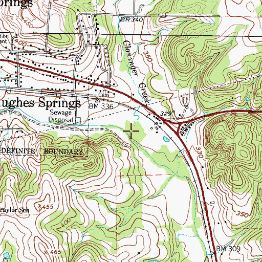 Topographic Map of Cloninger Creek, TX