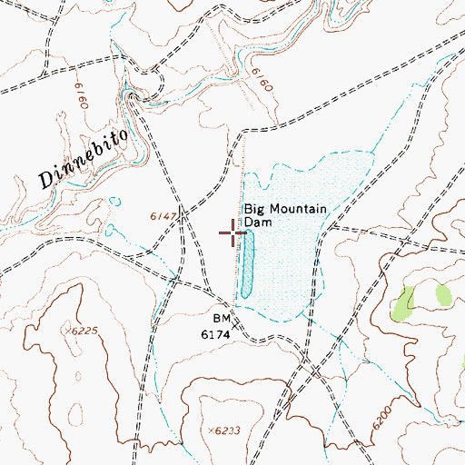 Topographic Map of Big Mountain Dam, AZ