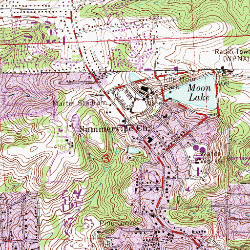 Topographic Map of Parkview Shopping Center, AL