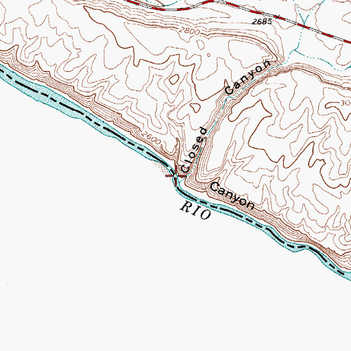 Topographic Map of Closed Canyon, TX