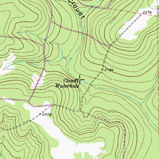 Topographic Map of Cloudt Waterhole, TX