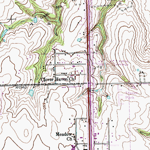 Topographic Map of Clover Haven Church, TX