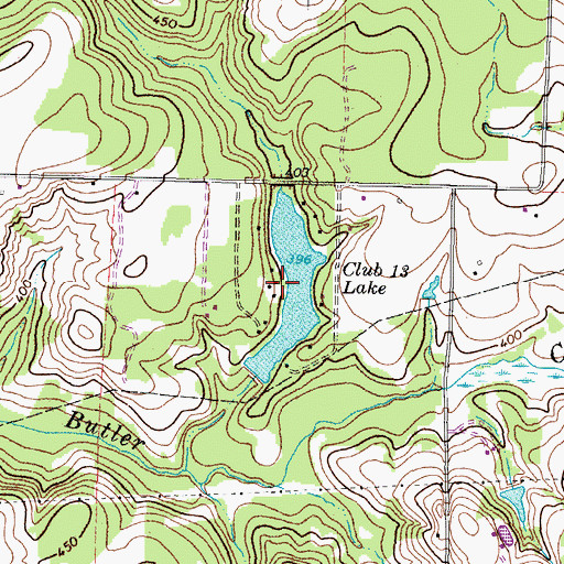 Topographic Map of Club Thirteen Lake, TX
