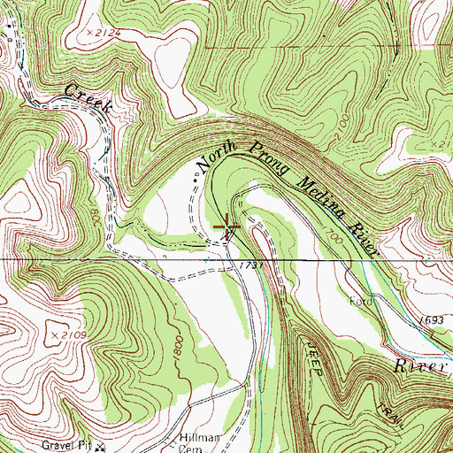 Topographic Map of Coal Creek, TX