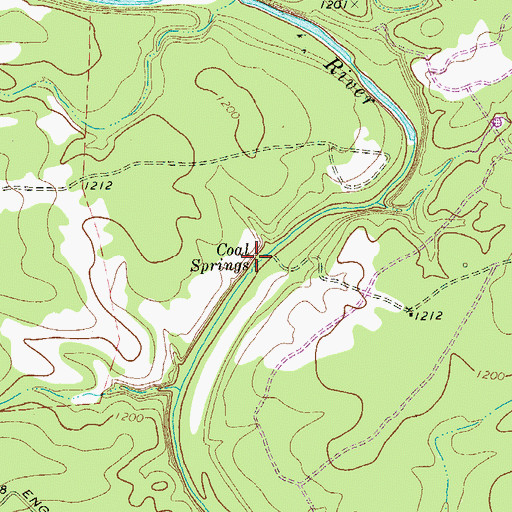 Topographic Map of Coal Springs, TX