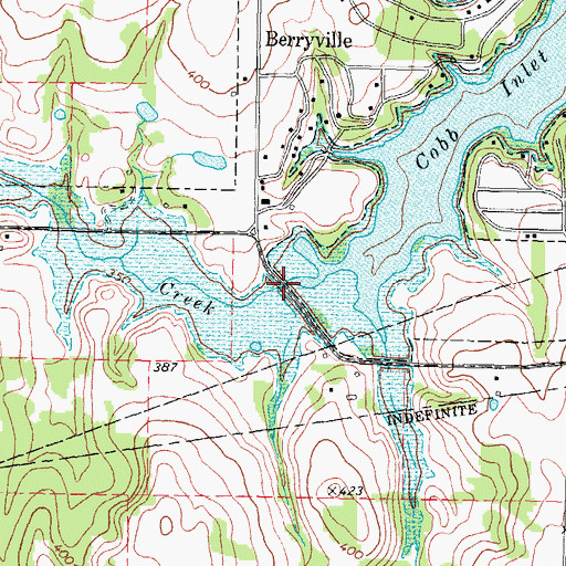 Topographic Map of Cobb Creek, TX