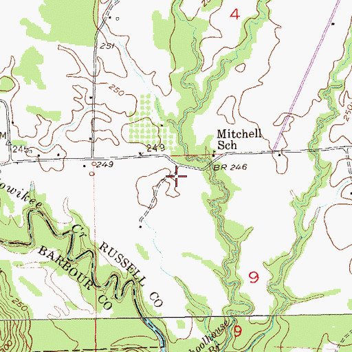 Topographic Map of Perrys Well (historical), AL