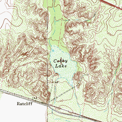 Topographic Map of Cobby Lake, TX