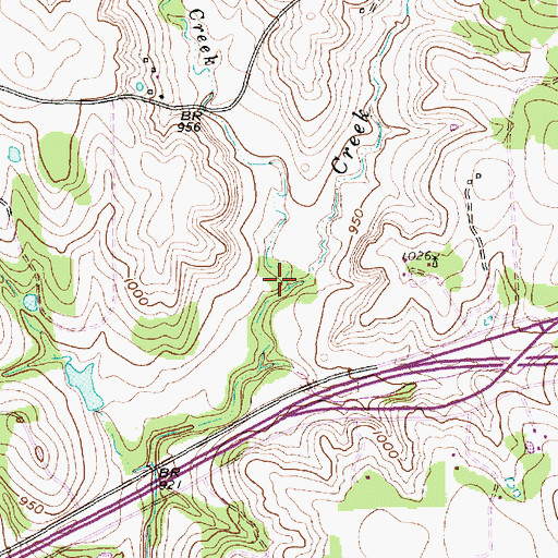 Topographic Map of Coffee Creek, TX