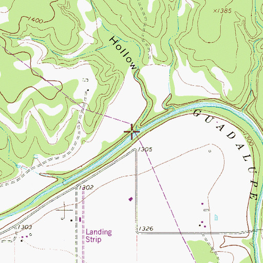 Topographic Map of Coffee Hollow, TX
