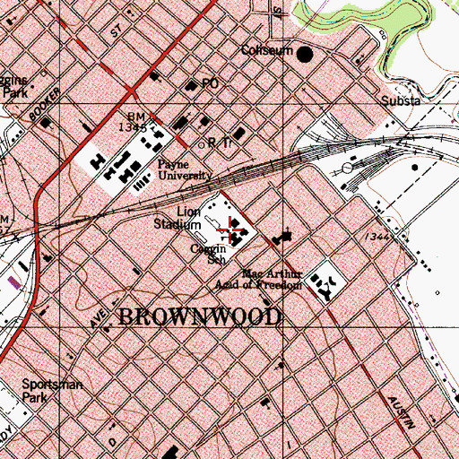 Topographic Map of Coggin Elementary School, TX