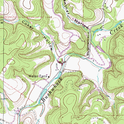 Topographic Map of Coker Hollow, TX