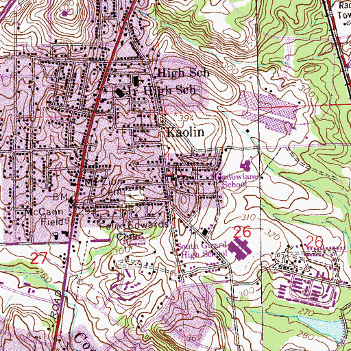 Topographic Map of Pine Hill Baptist Church, AL