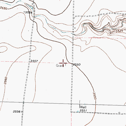 Topographic Map of Coldwater Cemetery, TX