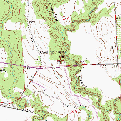 Topographic Map of Pittsview Cemetery, AL