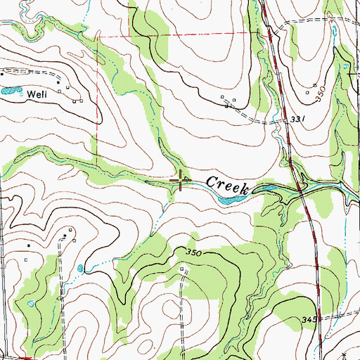 Topographic Map of Coldwater Creek, TX