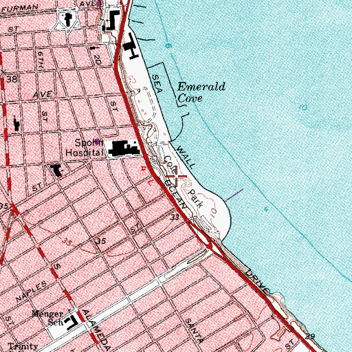 Topographic Map of Cole Park, TX