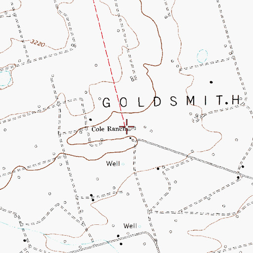 Topographic Map of Cole Ranch, TX