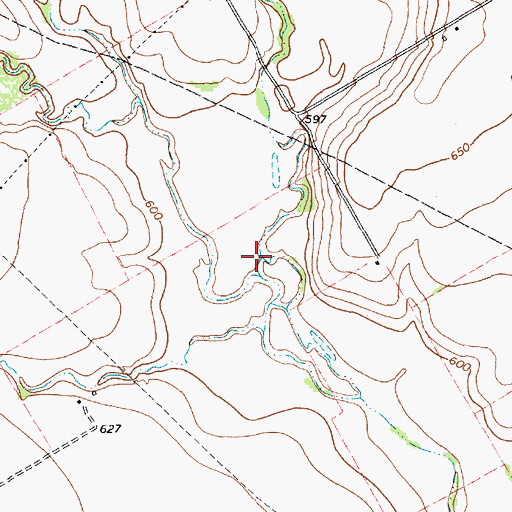 Topographic Map of Coleman Creek, TX