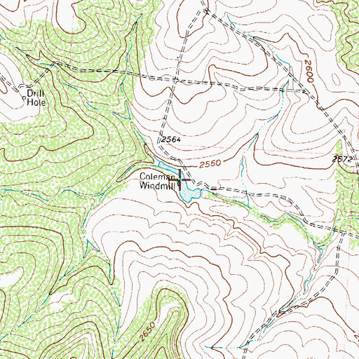 Topographic Map of Coleman Windmill, TX