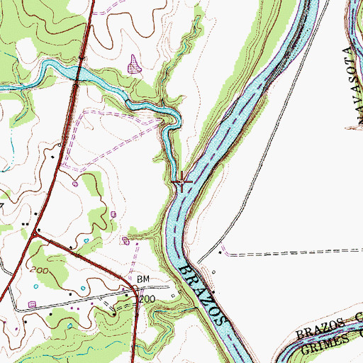 Topographic Map of Coles Creek, TX