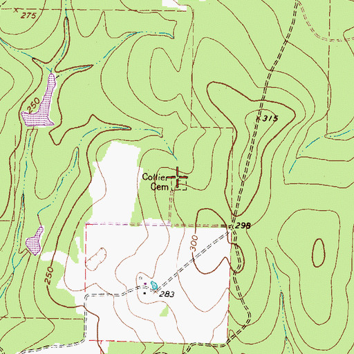 Topographic Map of Collier Cemetery, TX