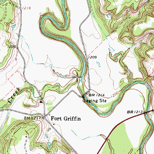 Topographic Map of Collins Creek, TX