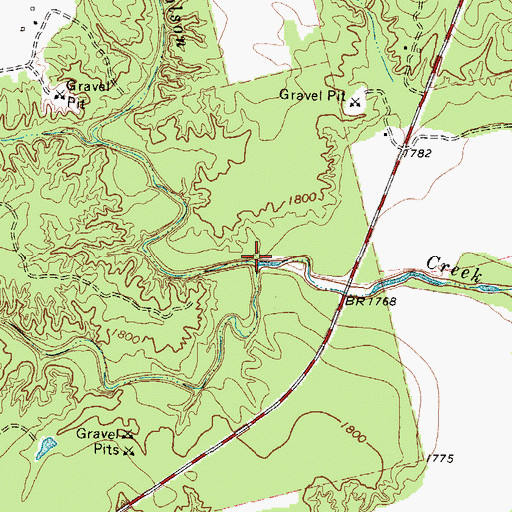 Topographic Map of Collins Creek, TX