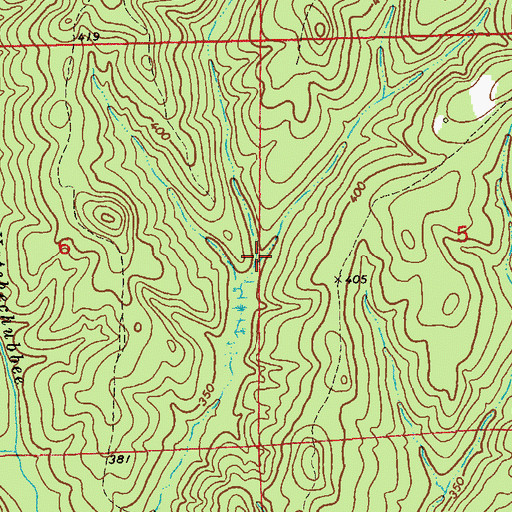 Topographic Map of Porters Mill Creek, AL