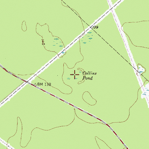 Topographic Map of Collins Pond, TX