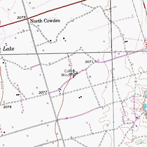 Topographic Map of Collins Windmill, TX
