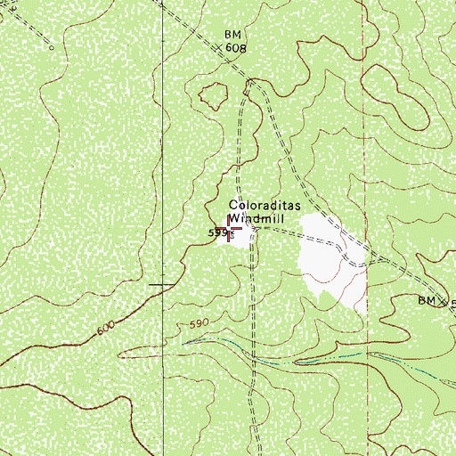 Topographic Map of Coloraditas Windmill, TX