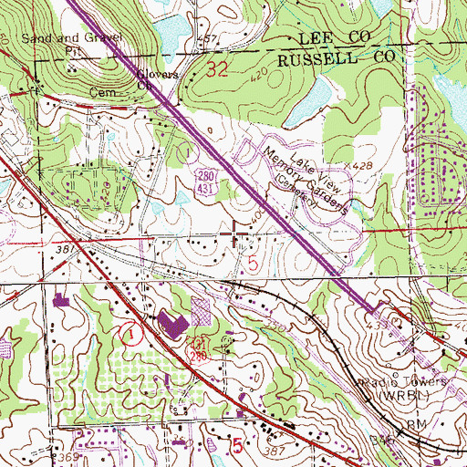 Topographic Map of Price Road Baptist Church, AL
