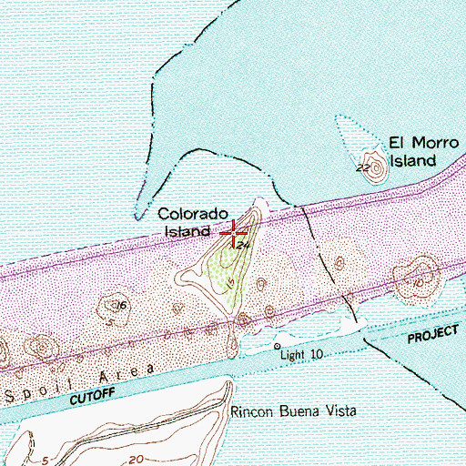 Topographic Map of Colorado Island, TX