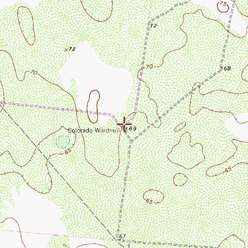 Topographic Map of Colorado Windmill, TX